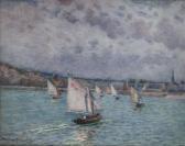 COURANT Maurice Francois A 1847-1926,Retour des barques de pêche,Le Havre encheres FR 2017-07-10