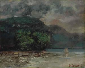 COURBET Gustave 1819-1877,Lac Léman avant la tempête,1874,Christie's GB 2014-10-27
