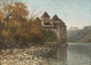 COURBET Gustave 1819-1877,Le Château de Chillon, Lake Geneva,Christie's GB 2023-12-14
