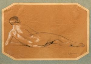 COURCHE Felix 1863-1944,Femme nue allongée de dos,AuctionArt - Rémy Le Fur & Associés FR 2018-12-05