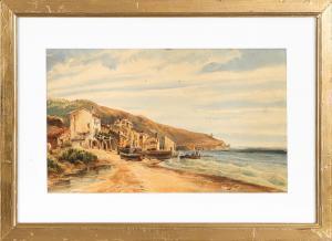 COURDOUAN Vincent 1810-1893,Village en bord de mer,1848,Cannes encheres, Appay-Debussy FR 2023-07-07