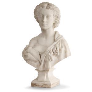 COURTET Augustin 1821-1891,Jeune femme en buste,1859,Tajan FR 2017-10-10