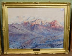 COURTOIS DE BONNENCONTRE Ernest 1859-1955,Sunset Argentinian Andes,Tennant's GB 2019-08-30