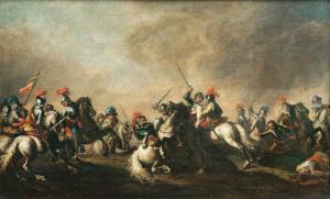 COURTOIS LE BOURGUIGNON Jacques 1621-1676,Cavalry Skirmish,Stahl DE 2014-03-01