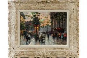 COURTOIS Marcel 1800-1900,PARIS STREET SCENE,Du Mouchelles US 2015-04-17