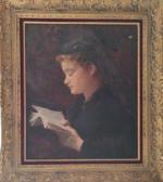 COUSIN A 1800-1900,Portrait de jeune fille lisant,Lombrail - Teucquam FR 2021-04-09
