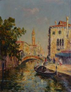 COUSIN Charles Guillaume 1707-1783,Canal à Venise Huile sur toile,Rossini FR 2012-10-29