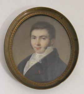 COUSIN Pierre Leonard 1788-1835,Portrait de jeune homme de qualité en buste,1820,Ruellan 2016-01-23
