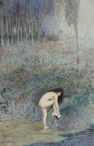 COUSINS Albert H 1800-1900,Young woman drying herself by a woodland pool,Bonhams GB 2011-09-06