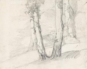 COUTURE Thomas,Étude de paysage Villiers le Bel près de Pari,1865,Swann Galleries 2024-03-14