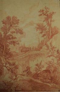 COUTURIER Charles 1768-1852,Paysage au chasseur,Rossini FR 2019-04-02
