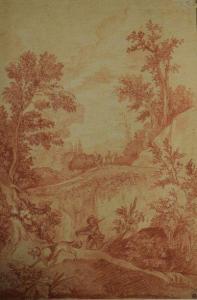 COUTURIER Charles 1768-1852,Paysage au chasseur,Rossini FR 2020-02-25