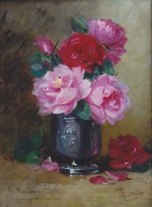 COUTY Jean Frédéric 1829-1904,Bouquet de quatre roses,Etienne de Baecque FR 2023-04-25