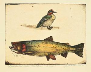 COWIN Jack Lee 1947-2014,Cutthroat and Duck [Western Trout Series] #5/15 [U,1981,Levis CA 2024-03-09