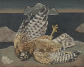 COWLES Russell 1887-1979,Two owl paintings,Swann Galleries US 2019-06-13