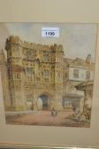 COWLISHAW Thomas 1800-1900,Canterbury Cathedral gate with figures in the ,Lawrences of Bletchingley 2019-09-10
