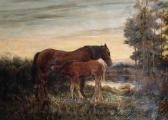 COWPER Frank Cadogan 1877-1958,A horse and foal in landscape,1906,Bonhams GB 2009-01-13
