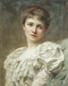 COWPER Thomas 1891-1906,Portrait of Gertrude Cook for her wedding day,1894,Bonhams GB 2017-07-04