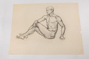 COX Allyn 1896-1982,MALE NUDE STUDY FOR SEATED UNION SOLDIER WEARING G,Sloans & Kenyon US 2018-06-16