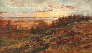 COX Charles Hudson 1829-1901,Landscape with a sunset,1876,Bruun Rasmussen DK 2021-11-22