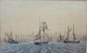 COX Charles Hudson,Marine landscape with clipper and other ships goin,1876,Wotton 2019-12-19