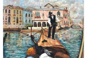 COX D.V,Venetian Gondola Scene,1960,Gilding's GB 2015-05-19