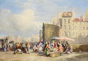 COX David II 1809-1885,A Street Market in the Continent,Morgan O'Driscoll IE 2024-01-22