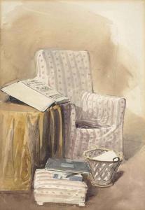 COX David II 1809-1885,Still-life of an armchair, wastepaper basket and o,Christie's GB 2014-06-17
