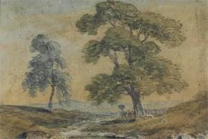 COX David 1914-1979,Trees in a landscape, watercolour, 30cm by 18cm,Henry Adams GB 2015-08-06
