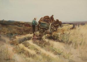 COX Dorothy M. Lewis,Figures and a horse and cart on a rural path,1913,Duke & Son 2019-07-18