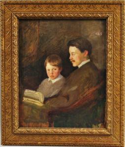 COX Gardner 1906-1988,Father and Son Sharing a Story,Skinner US 2015-08-13