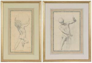 COX Kenyon 1856-1919,Two Studies; Genius,Brunk Auctions US 2019-05-18