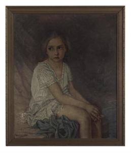 COX Walter I 1866-1930,Portrait of a Young Girl Seated,New Orleans Auction US 2017-09-16