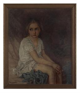 COX Walter I 1866-1930,Portrait of a Young Girl Seated,New Orleans Auction US 2017-05-21