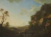 COY James B 1750-1780,A ROCKY LANDSCAPE WITH A CASCADE,De Veres Art Auctions IE 2022-11-22