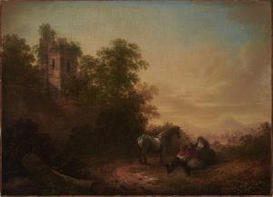 COY James B,A RUINED LANDSCAPE WITH HORSE AND TRAVELLERS,1776,De Veres Art Auctions 2023-11-21