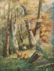 COZENS John Robert 1752-1799,Pastora en el bosque,1778,Castells & Castells UY 2017-11-15