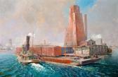 CRAFT Fred 1883-1935,Working the Hudson River, NYC tugs and barges,1925,Bonhams GB 2011-11-16