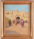 CRAFT Percy Robert 1856-1934,figures before a gate inside Jerusalem,Dawson's Auctioneers 2022-02-17