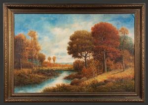 CRAIG D,landscape scene with stream and trees,Northgate Gallery US 2013-09-07