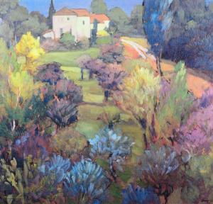 CRAIG Philip 1951,Spring Orchard, Italian landscape with farmhouse,Morphets GB 2023-03-09