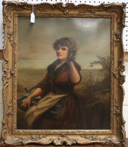 CRAIG R.W,Three-quarter Length Portrait of a Fishergirl hold,Tooveys Auction GB 2009-03-25