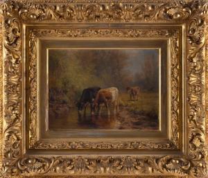 CRAIG Thomas Bigelow 1849-1924,Cattle at the Brook,1896,Eldred's US 2023-07-27
