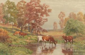 CRAIG Thomas Bigelow 1849-1924,Cows watering,Aspire Auction US 2011-08-26