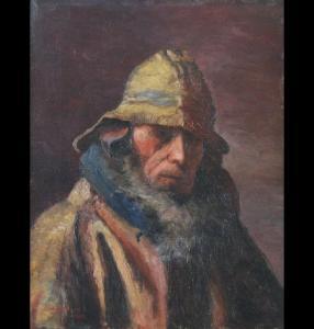 cramer jas 1900-1900,Portrait of a fisherman in a sowester,1903,Dee, Atkinson & Harrison 2009-07-03