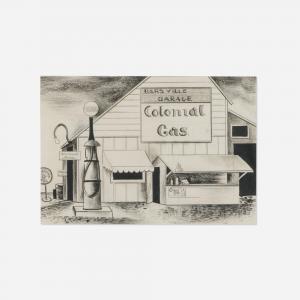 CRAMER Konrad 1888-1963,Study for Roy's Gas Station (Barsville Garage,1931,Toomey & Co. Auctioneers 2023-10-10