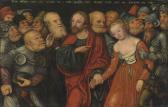 CRANACH Lucas II 1515-1586,Christ and the Woman Taken in Adultery,Christie's GB 2014-12-02