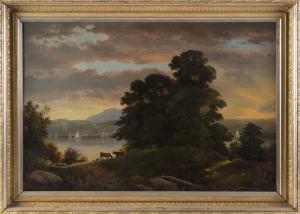 CRANCH Christopher P,Fishkill on the Hudson Looking Toward Newburgh,1856,Eldred's 2023-02-03