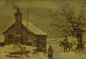 CRANCH OF BATH John 1751-1821,Country Cottage in the Snow with Traveller on ,David Duggleby Limited 2018-06-22
