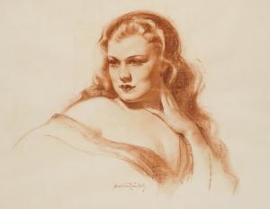CRANDELL John Bradshaw 1896-1966,Portrait of a beauty,John Moran Auctioneers US 2019-03-24